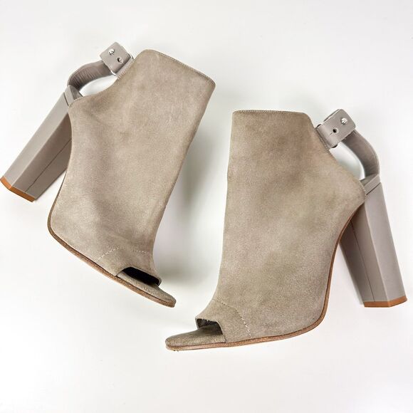 Vince Addison Suede Leather Peep Toe Booties US Size 10 EU 41.5 Made in Itlay - Picture 1 of 11